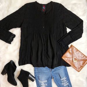 Johnny Was Black Embroidered Top